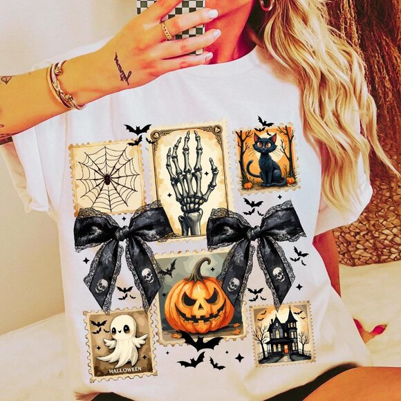Linda T Tops - Spooky Season Shirt, Vintage Halloween Ghost Tee, Flirty Fall Pumpkin T-shirt 92